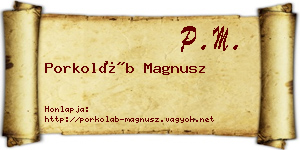 Porkoláb Magnusz névjegykártya